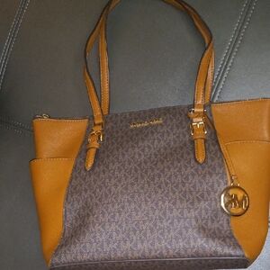 Michael Kors Signature Brown and Tan Tote